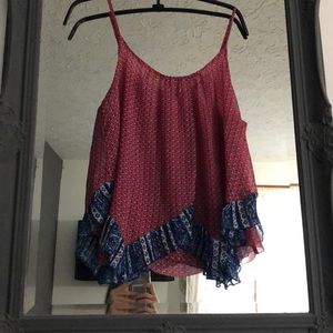 Abercrombie red silky tank top